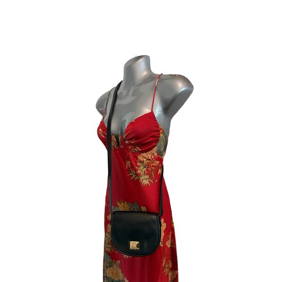 Lauren Ralph Lauren Mini Crossbody Leather Bag - Black Leather Small Handbag - Picture 3 of 16